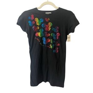 NWT Disney Parks Animal Kingdom T-shirt size M. #10239 Black with rainbow foil